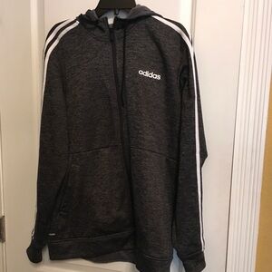 Adidas Charcoal Hoodie, zip up, fleece lined like new M
